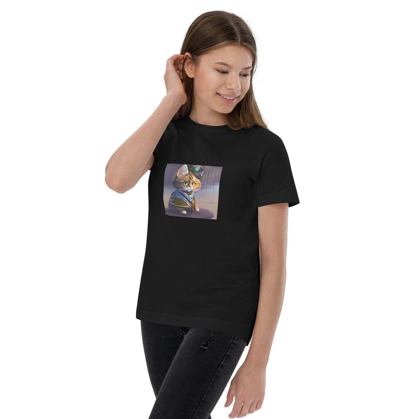 Captain Kitty - youth jersey t-shirt