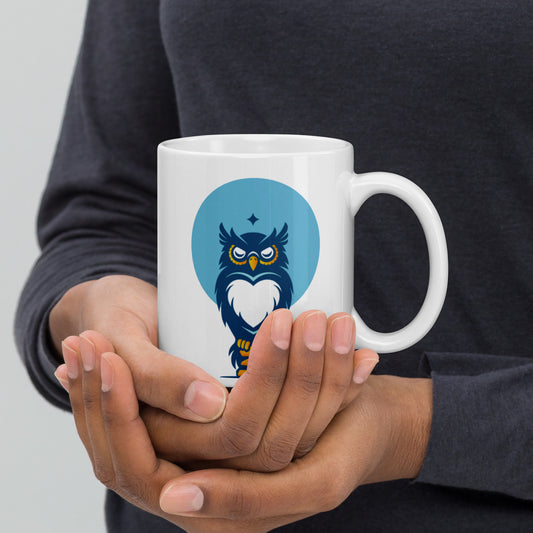 Wise owl - White glossy mug