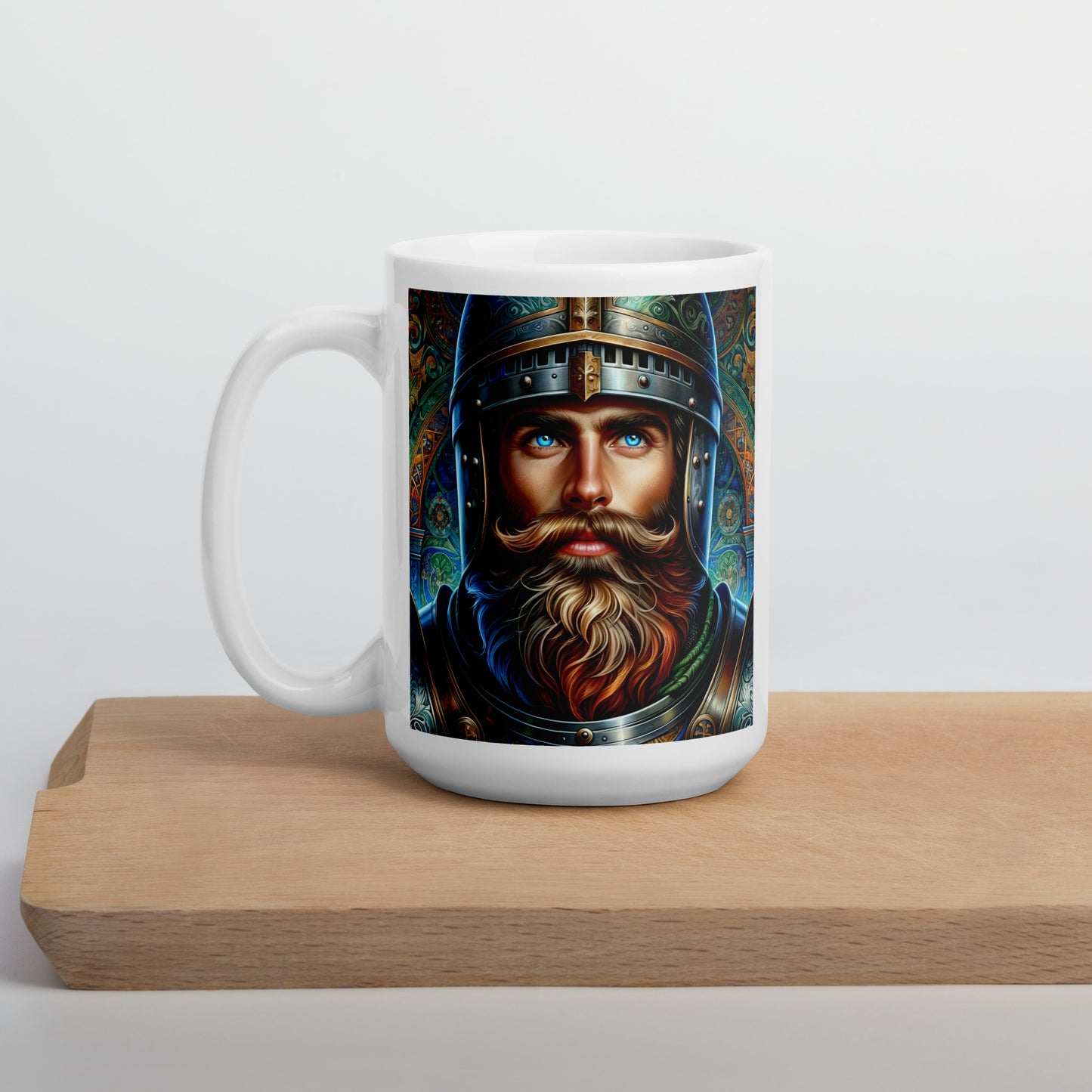 12th century warrior White glossy mug