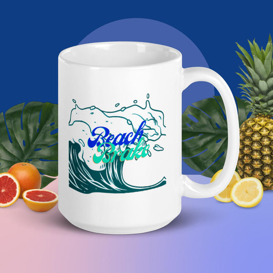 Beach Break - White glossy mug