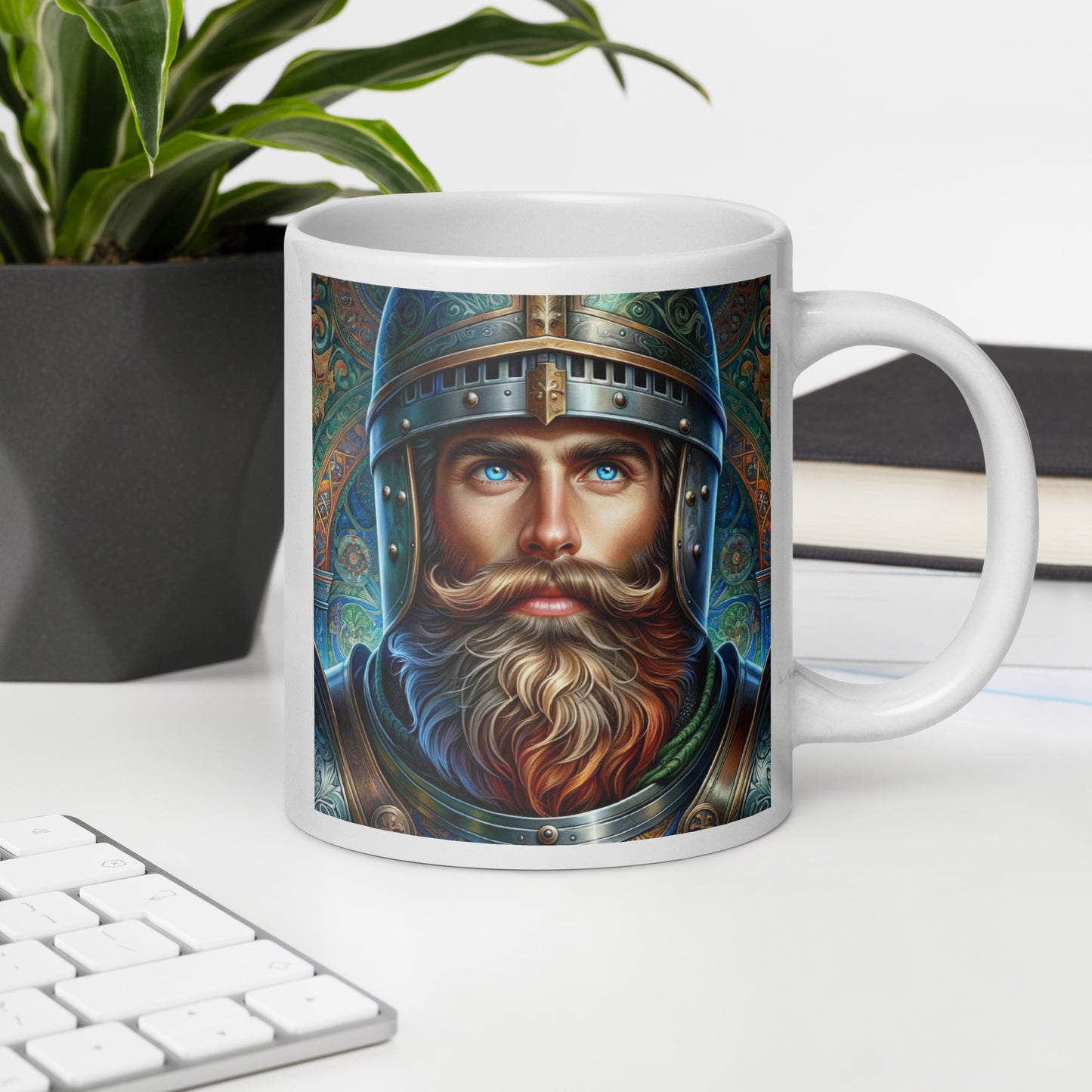 12th century warrior White glossy mug